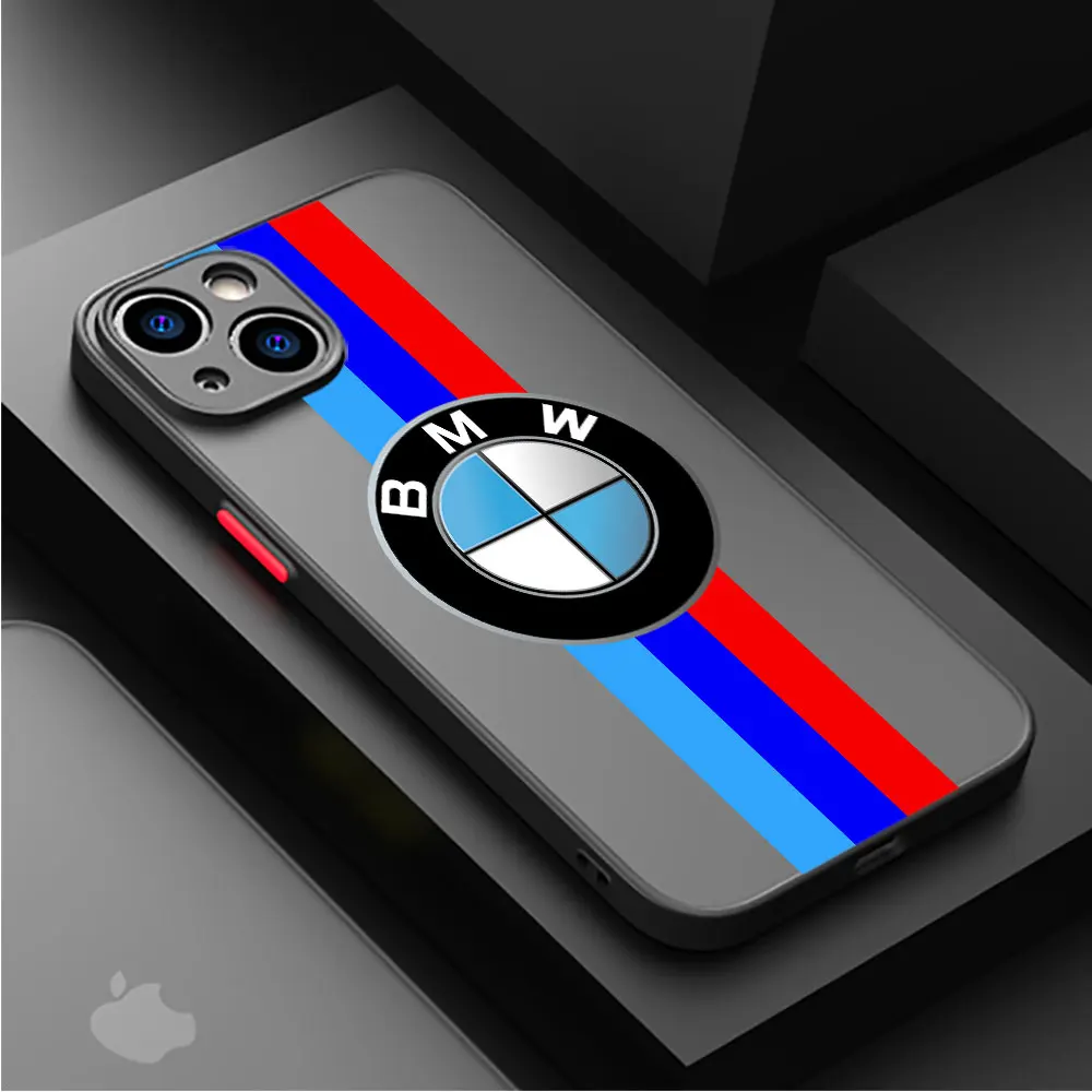 BMW Car Case for Apple iPhone 15 Pro Max Luxury Shockproof Matte Cover SKY-COVER