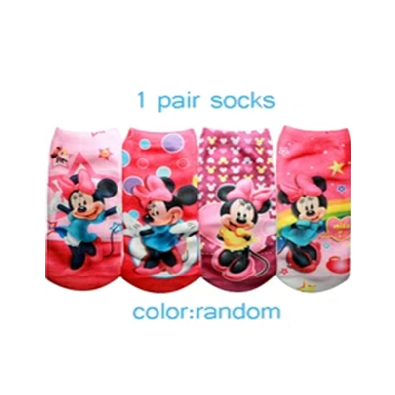 1 pair Disney Frozen Cartoon Minnie Elsa Cotton Socks Short Socks Children Girls Princess Socks Christmas Birthday Gifts 3