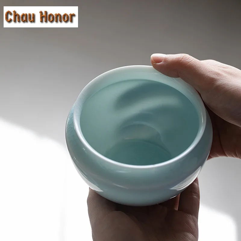 280ml Household Chinese Style Ceramic Tea Wash Bowl Crockery Tea Washing Cup Washing Water Kung Fu Tea Tea Set Small Jian Shui