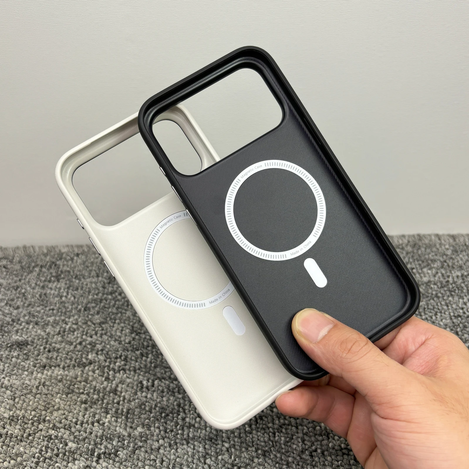 Luxury Business Leather Magnetic Phone Case with AI Camera and Shockproof Magsafe Cover