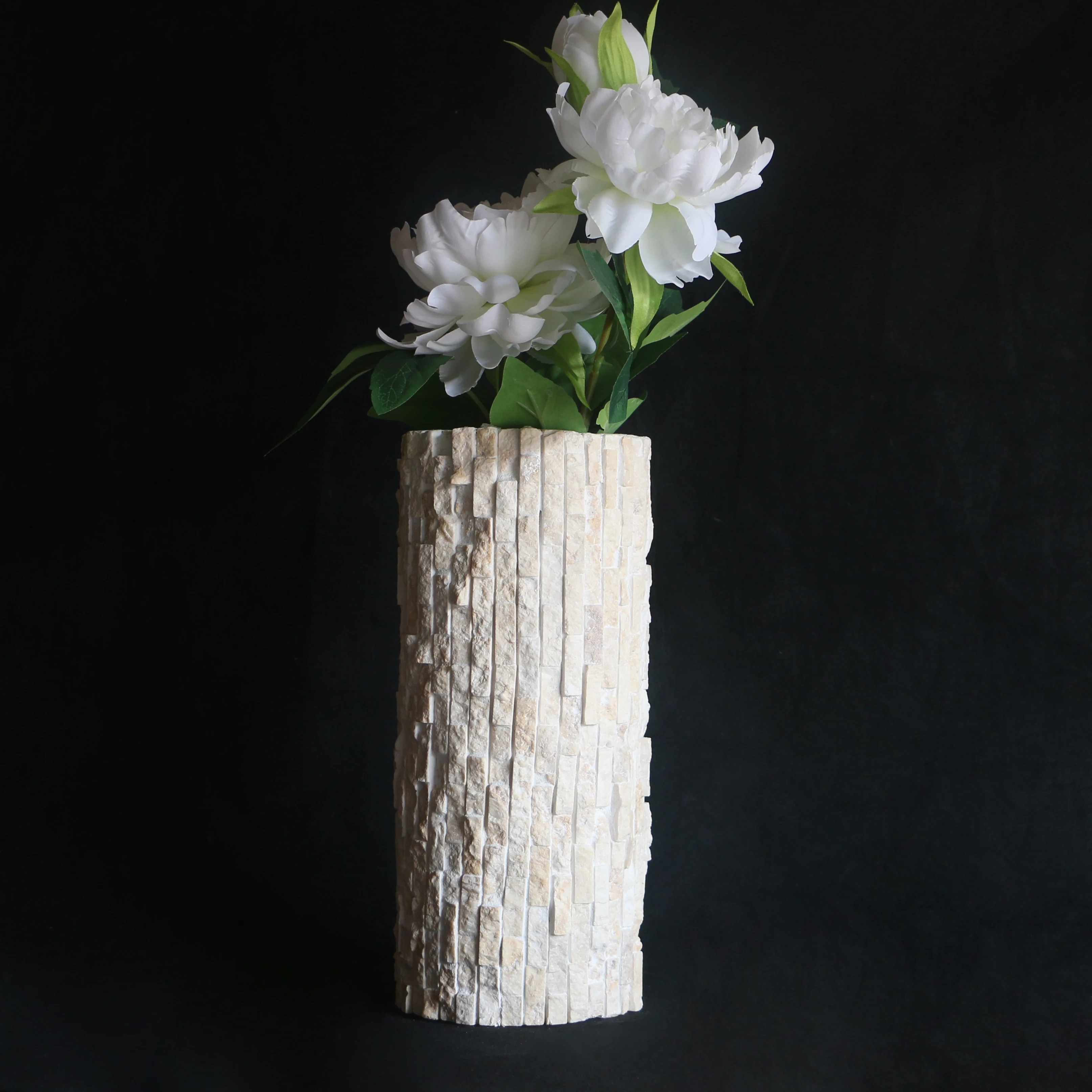 

Handmade Classic Marble Mosaic Vase for Floral Decoration in Offices Reception Halls Conference Tables and Living Rooms