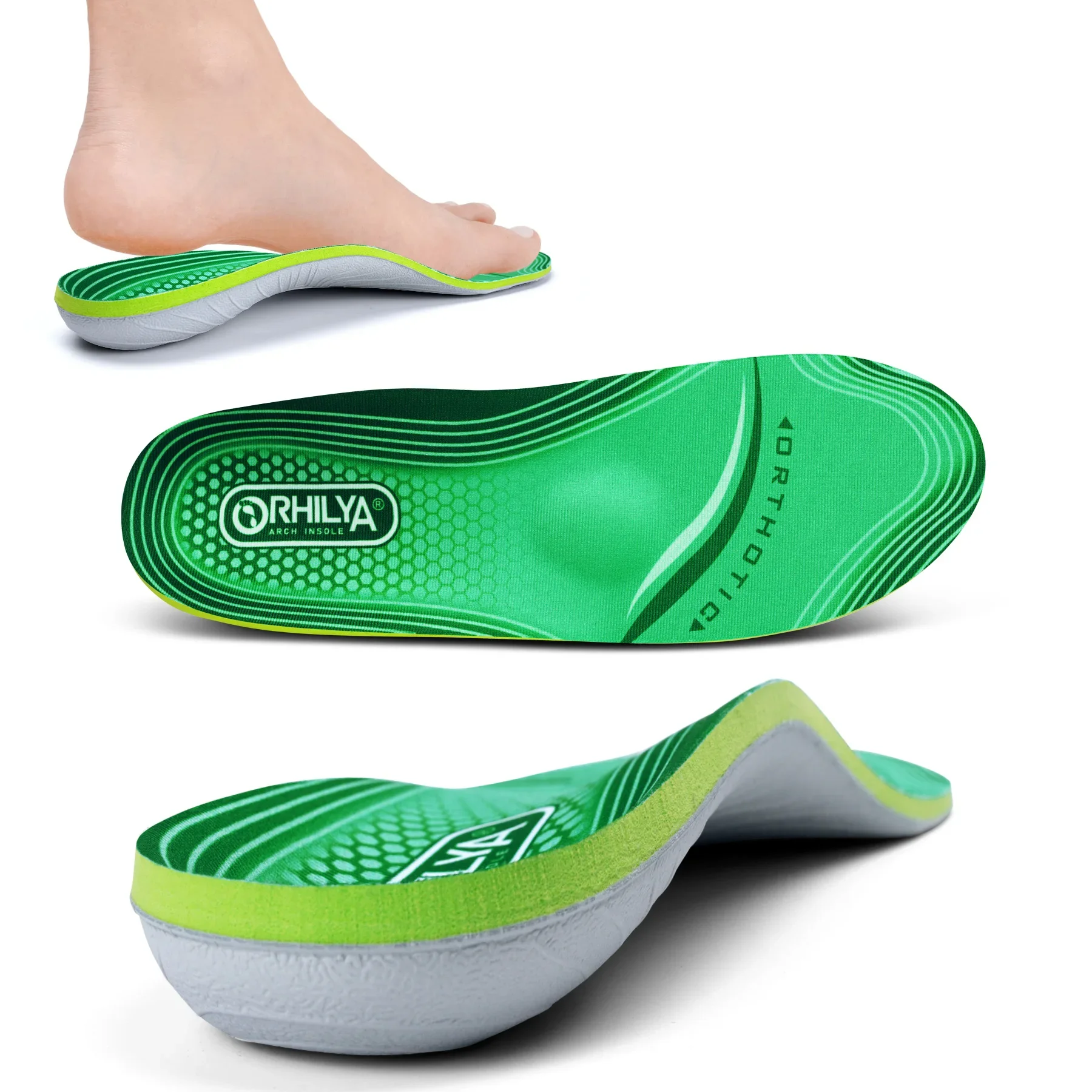 Plantillas Ortopédicas 3/4 Para Mujer Y Hombre – Soporte De Arco Alto, Alivian Fascitis Plantar Y Pies Planos (EU 45-46)