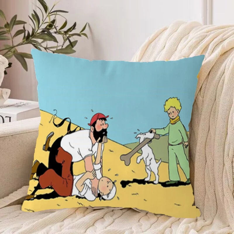 

Tintins Case for Pillow Covers Decorative Cushions for Bed Cushion Cover Pillowcases 40*40 Decor Ornamental Pillows Short Plush