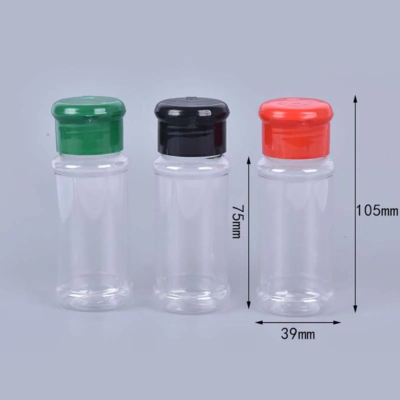 Seasoning Jar Salt Shaker Salt Pepper Shakers 5 Pcs Plastic Spice Salt Pepper Shakers Seasoning Jar BBQ Condiment Vinegar Bottle
