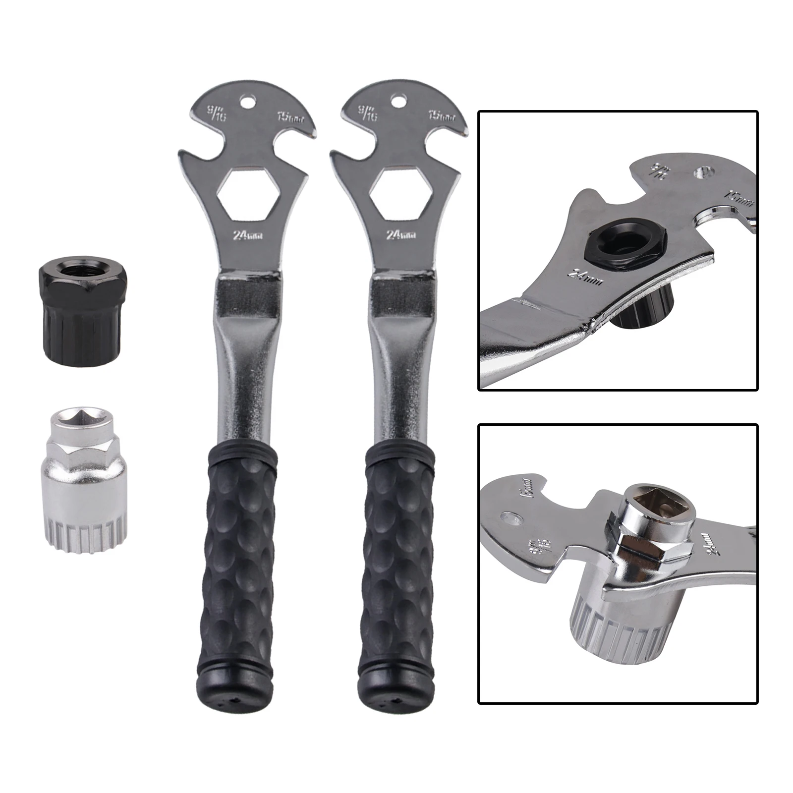 Bike Pedal Wrench, Long Handle Bicycle Pedal Removal Tool Spanner for Biking Cycling Mountain Bike MTB BMX - 15mm