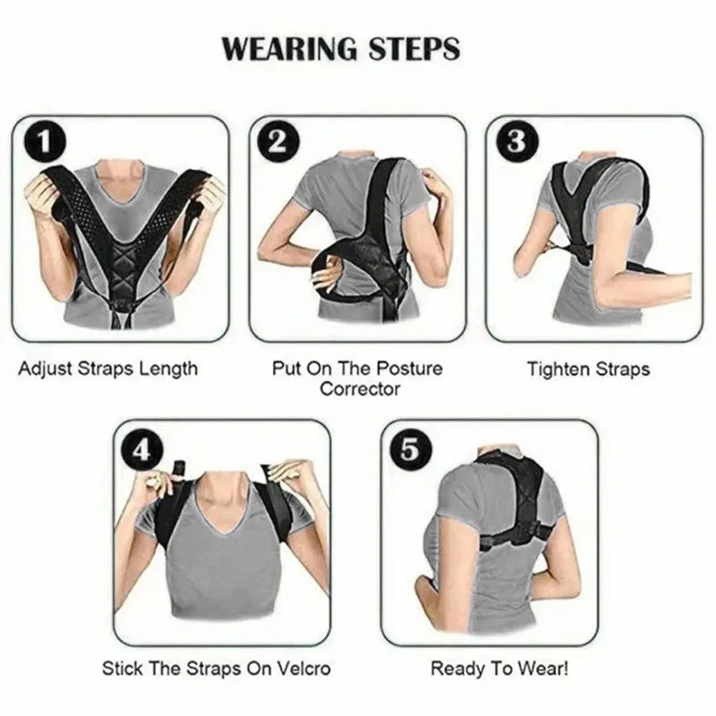 Posture Correction Belt Back Hunchback Prevention Correction of Sitting Posture Unisex Breathable Body Shaping