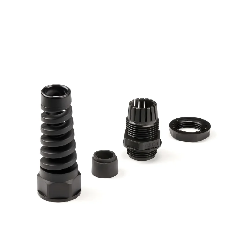 Waterproof PG7 PG9 PG13.5 PG16 PG21 Cable Gland Connector Plastic Flex Spiral Strain Relief Protector For 5-10mm Wire Thread cable gland