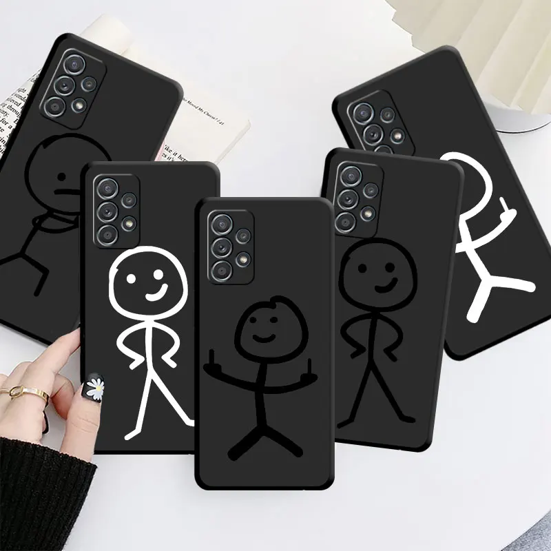Custodia Cartoon Matchman Per Samsung Galaxy A52 A53 A13 A12 A32 A33 A51 A21S A71 A23 A31 A22 5G Guscio Del Telefono Nero