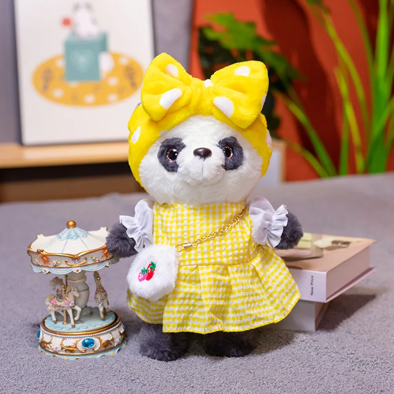 

30cm Cartoon Cute Panda Cosplay Dress Up Plush Toys Stuffed Lovely Animals Panda Soft Baby Pillow For Kids Girl Birthday Gifts