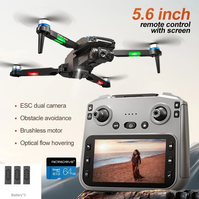 Drone RG806 MAX 64G avec caméra 4K GPS et WiFi 5G en vol dans un ciel bleu