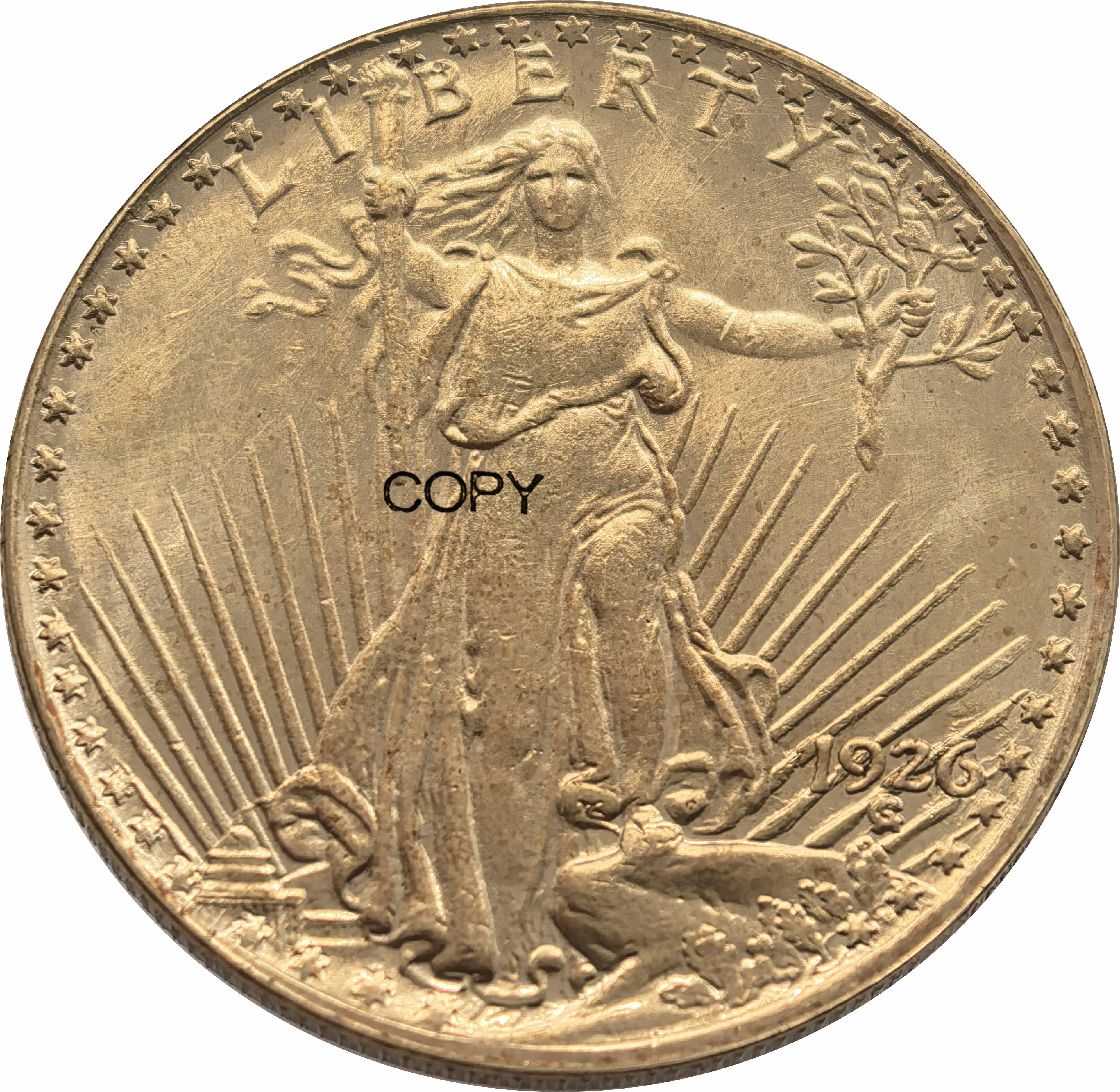 

United States Liberty 1926 Twenty 20 Dollars Saint Gaudens Double Eagle With Motto In God We Trust Gold REPLICA Coin
