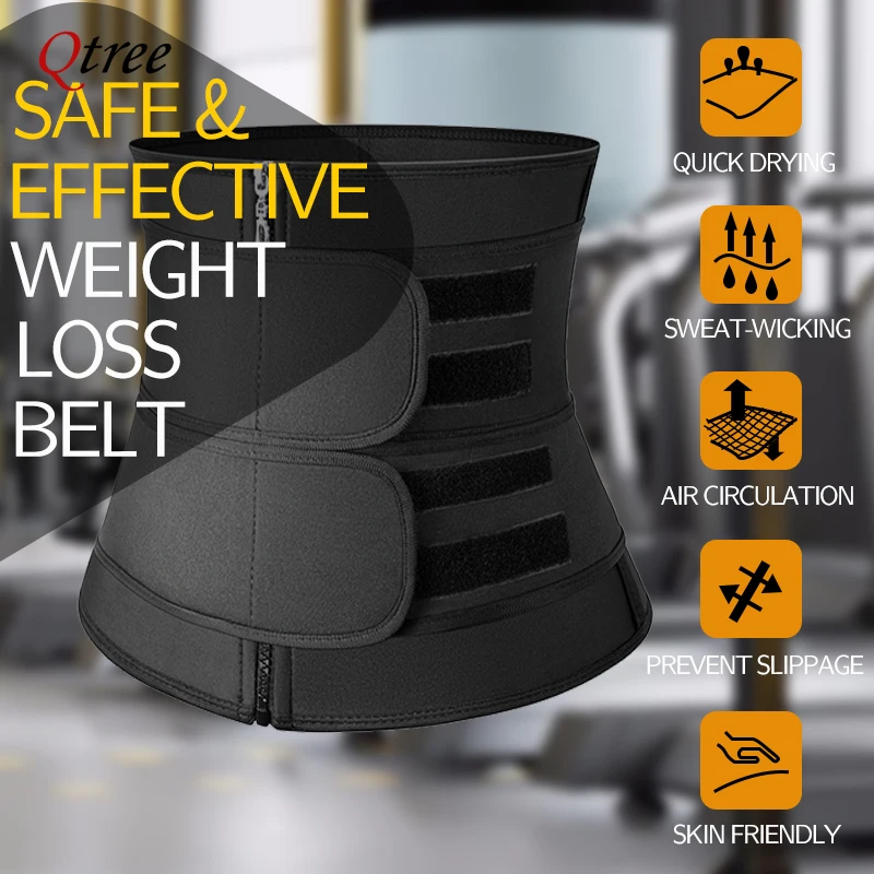 Qtree Waist Trainer Plus Size for Women Sports Girdle Corset Slimming Belly Body Shaper Sweat Trimmer Belt Slimmer Weight Loss 4