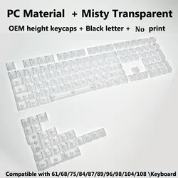 Enhanced Transparent Keycap Set for RGB Backlit Mechanical Keyboards - Over 130 Keys (Misty None White)