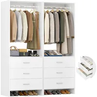 Closet System Closet Organizer, Wood Closet Organizer System, Walk-in Closets or Small Closets Wardrobe, Clothes Rack wi 1