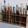 1pc Spacious Modern Wooden Paint Brush Holder-Multi-Slot Organizer with Removable Art Pen Holder,Durable Artist Tool Storage 1