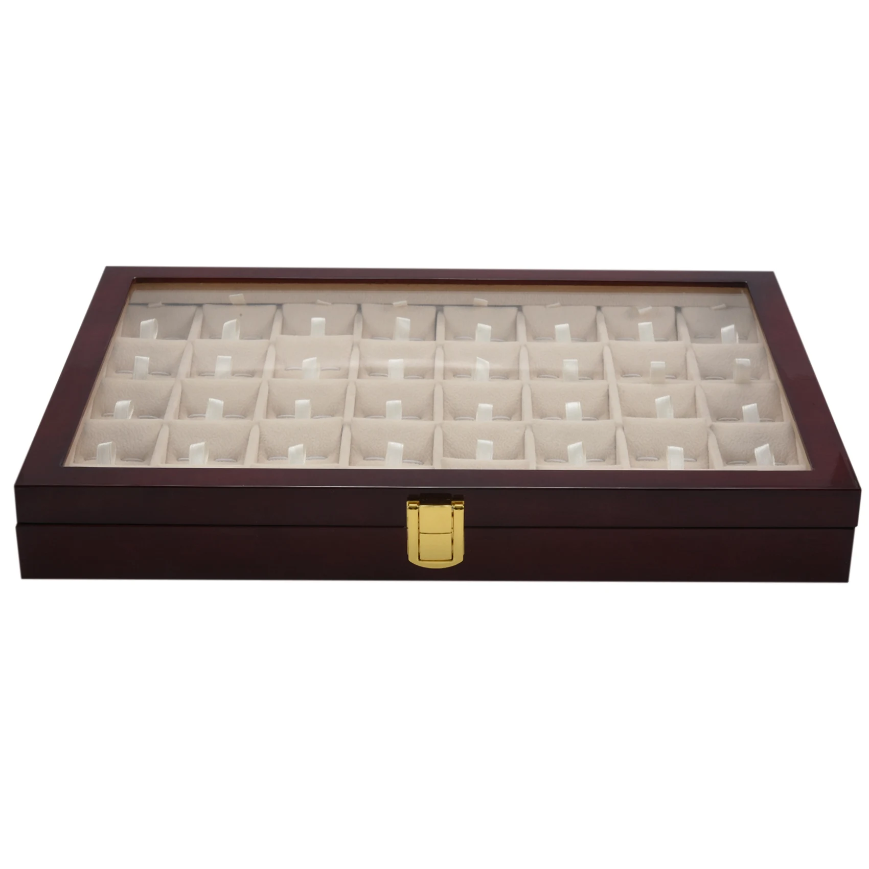 

40 Pairs Cufflink and Tie Clip Storage Box for Men Fashion Painted Wooden Ring Earring Collection Jewelry Display