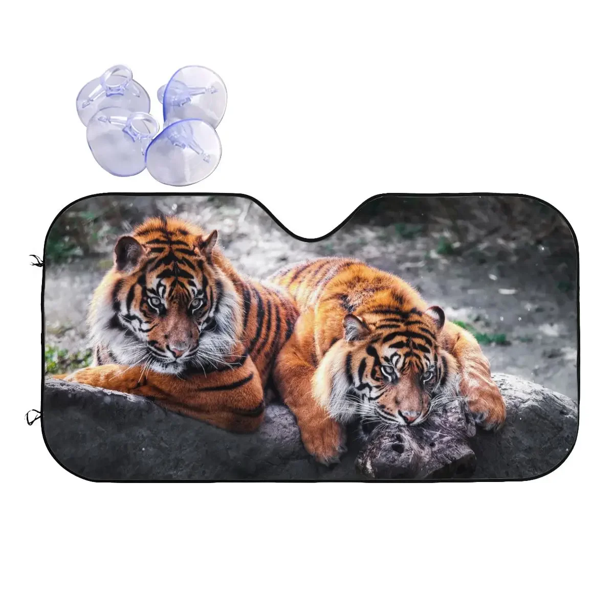 

Bengal Tiger Funny Sunshade Windscreen 76x140cm Animal Lovers Aluminium Foil Sunshade Visor Accessories Covers