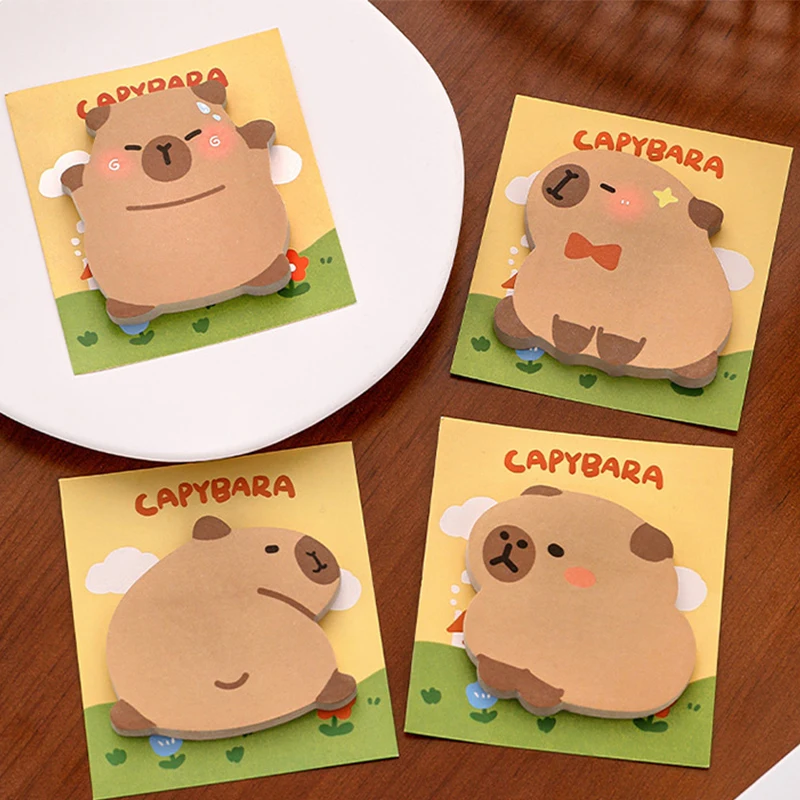 Mini Cartoon Capybara Sticky Note Children Stationery gift School Prize Birthday Party Favors Goodie Bag Pinata Fillers 12/40Pcs kids stickers toy gift filler