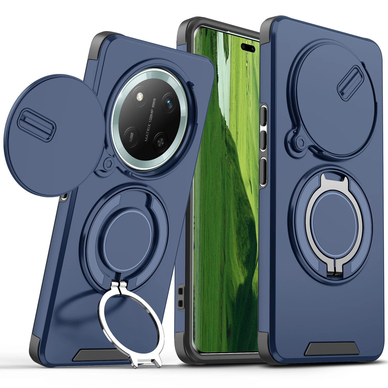 Enhanced Armor Case with Magnetic Bracket and Lens Protection - Shockproof Cover