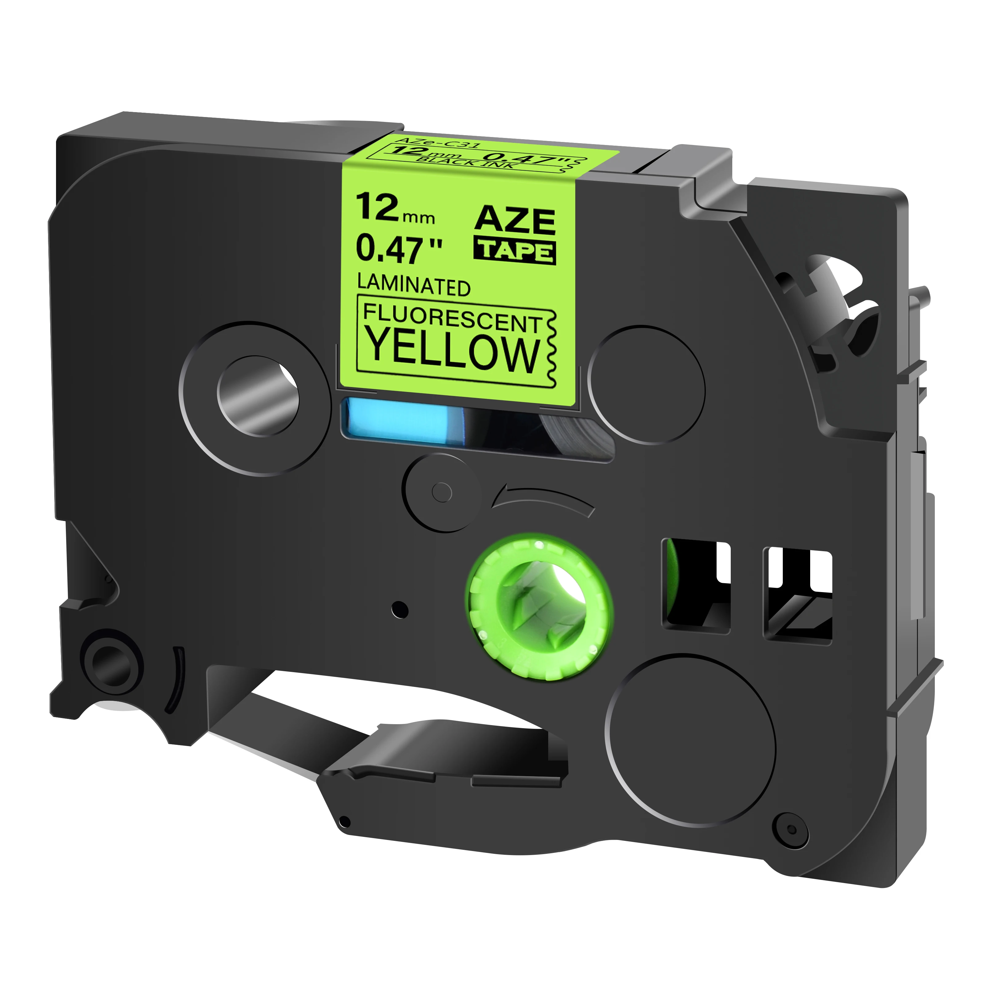 Versatile Black on White Labeling Tape for P-Touch Label Makers, 12mm Width