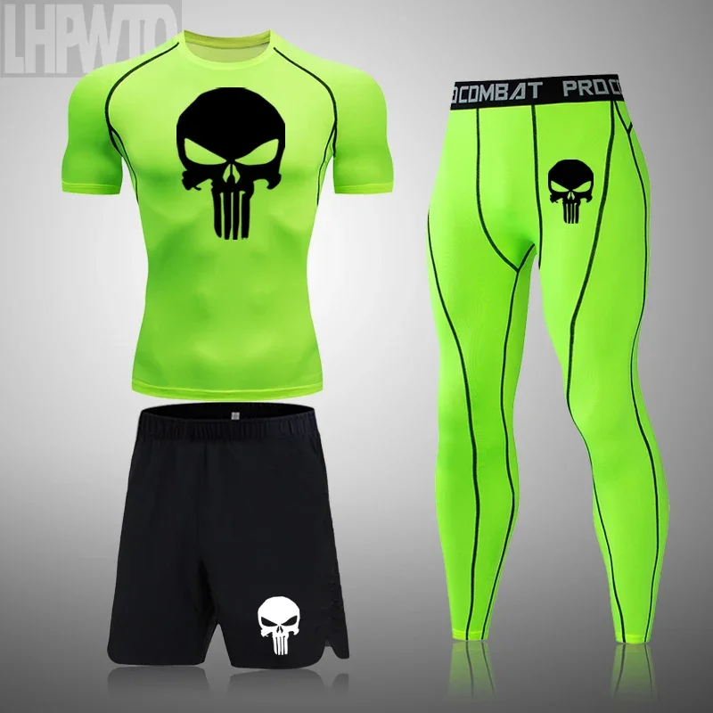 Rashguard Men's Fitness Gym Sports Punisher T-Shirt Compression Quick Dry MMA Boxing Jogging Training Tennis Musculation Sets sports apparel mens t shirt