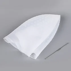 Salon Silicone Hair Coloring Cap with Hook Needle - Reusable Highlighting and Hairstyling Tool (White Set)