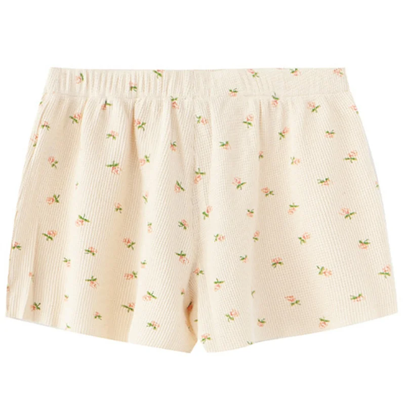 PUWD Y2K Sweet Girls Floral Soft Cotton Shorts 2022 Summer Fashion Ladies High Waist Flower Bottoms Casual Women Chic Shorts