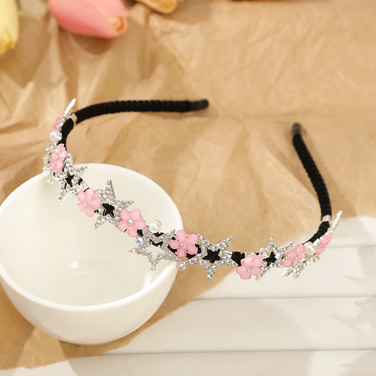 Rhinestone Star Headband For Women Wedding Outgoing Headbands Bezel Head Hoop Ladies Non-slip Hairbands Hair Accessories