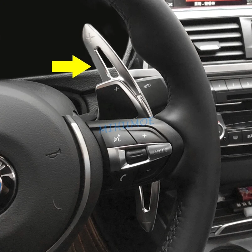 

For BMW F20 F22 F30 F31 F36 F10 F48 F25 F26 F15 F16 Aluminum Interior Steering Wheel Paddle Shifter Extension Trims Accessories