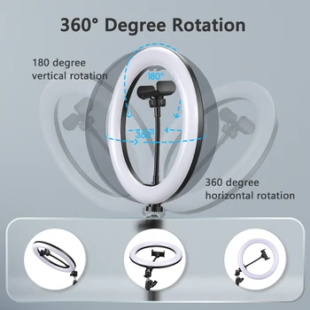 10inch Selfie Ring Light with Optional Tripod, Photography Fill Light Led Ring Lamp Ringlight for Video Recording Live Broadcast - Image 3