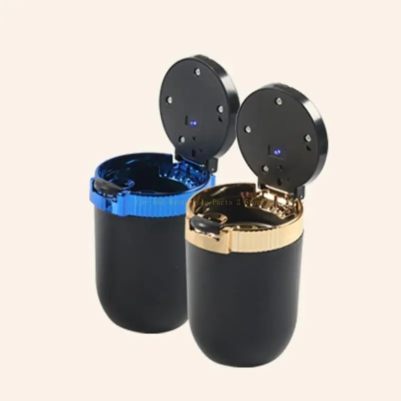 휴대용 자동차 애쉬 스트레이 복근 뚜껑과 LED 블루 라이트 무연 애쉬 스트레이와 함께 ashtray