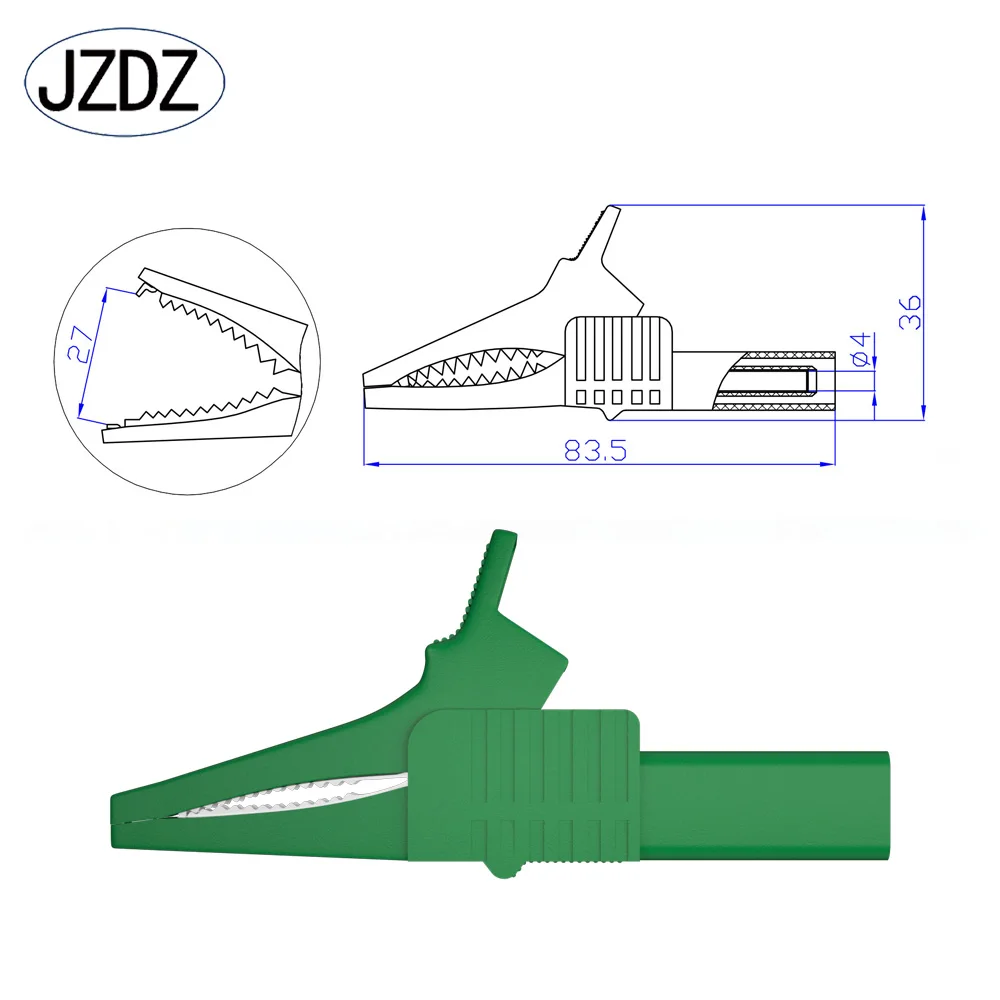 Alligator Clips Test Clip JZDZ 2PCS 32A 1000V Crocodile Alligator Folders Safety Test Clips For 4MM Shrouded Banana Plug J.60039