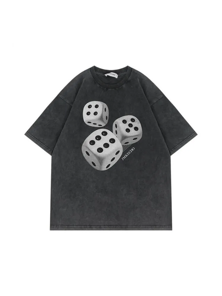 

Oversized Washed Punk T-shirt Summer Gothic Graphic Unisex High Street Vintage Loose Casual T-shirts Harajuku Cotton T Shirt Man