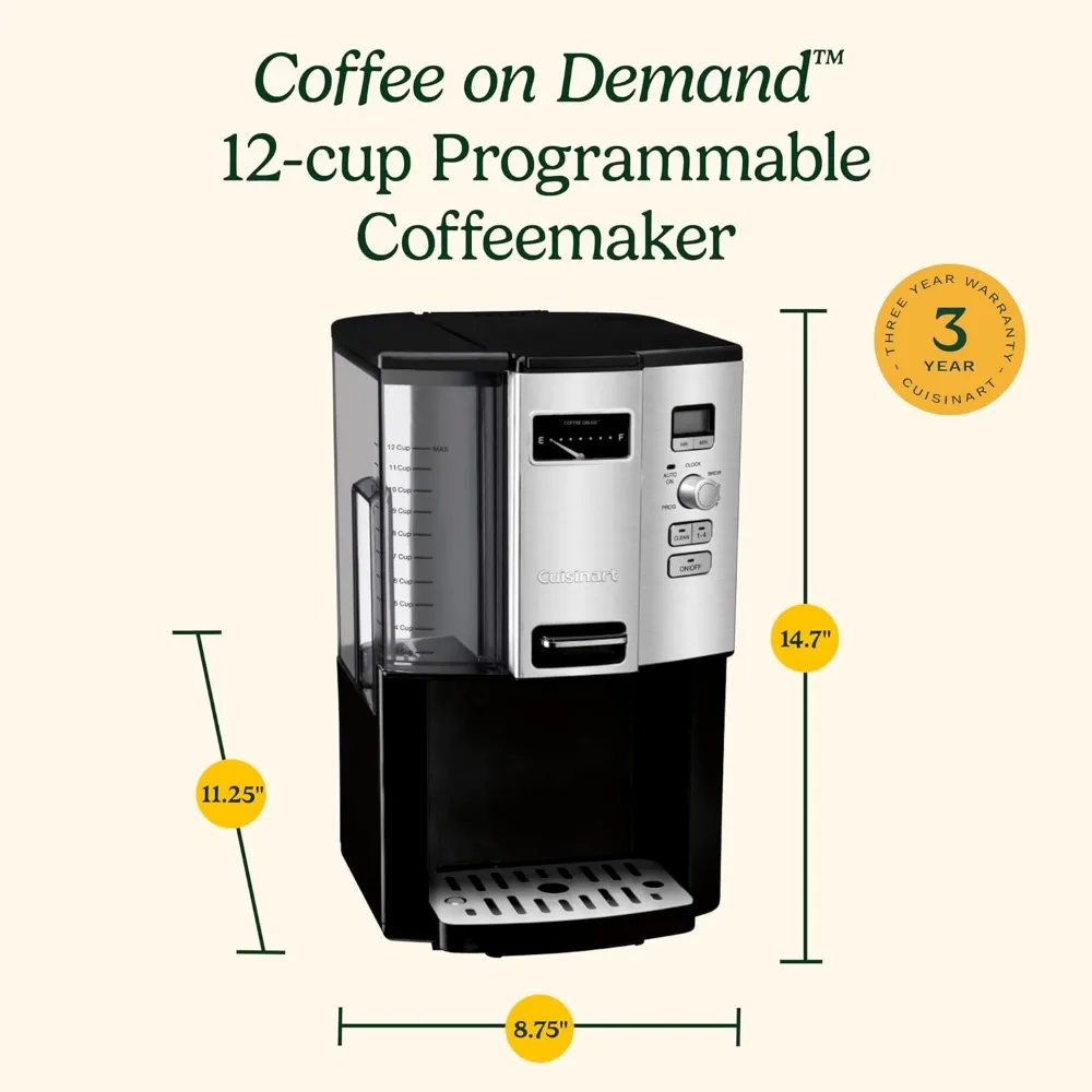 Coffee Maker, 12 Cup Programmable Drip,  Black 6
