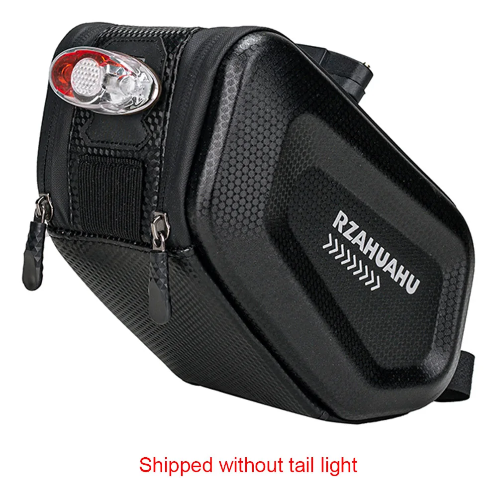 RZAHUAHU Bike Seat Tail Pouch Bag Night Reflection Hard Shell Cycling Accessories 2.5L Large Capacity Bike Seat Tail Rear Pouch