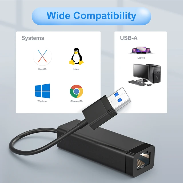 Realtek-Adaptador USB 3,0 a ethernet gigabit RTL8153, concentrador de red  RJ45, adaptador de cable