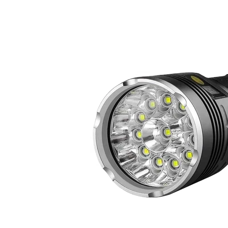 

Super Bright Tactical Flashlight, Waterproof Handheld Light With Power Led Flashlight 10000 Lumens,12xCREE XM-L T6 LED 4 Mode