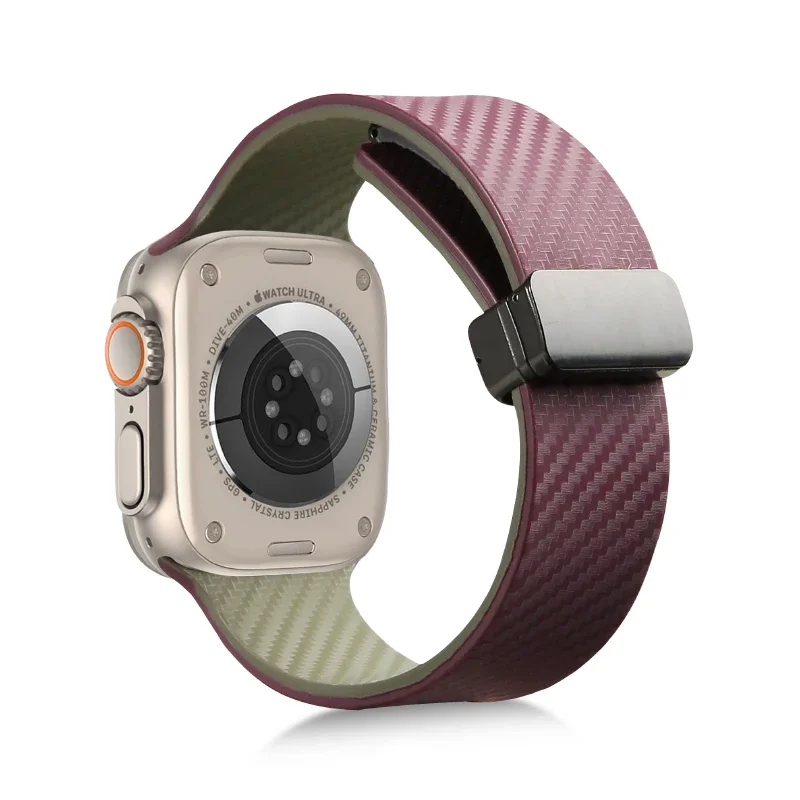 Carbon Fiber Pattern Magnetic Watch Strap Bracelet
