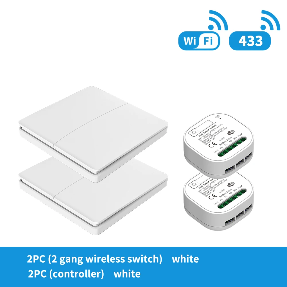 GERMA 16A WIFI Switch Smart Home Tuya App Remote Control Smart Timer Switch No Battery Light Switch Work with Google Home Alexa 