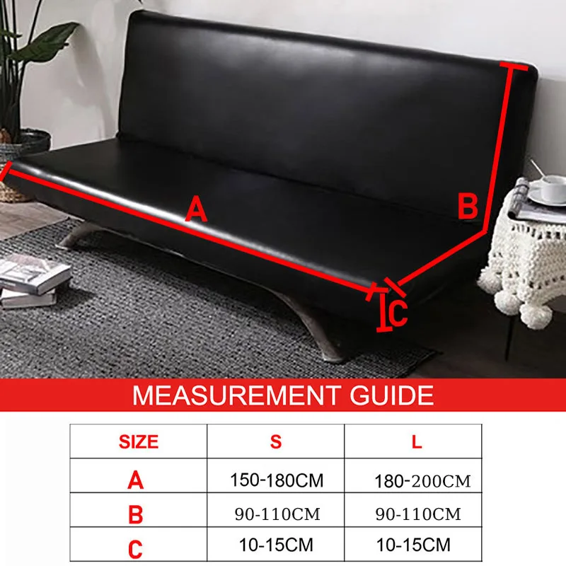 Pu Leather Sofa Bed Cover Without Armrest Slipcover Elastic Anti-dirty Folding All-inclusive Couch Cover Pet Furniture Protector 6