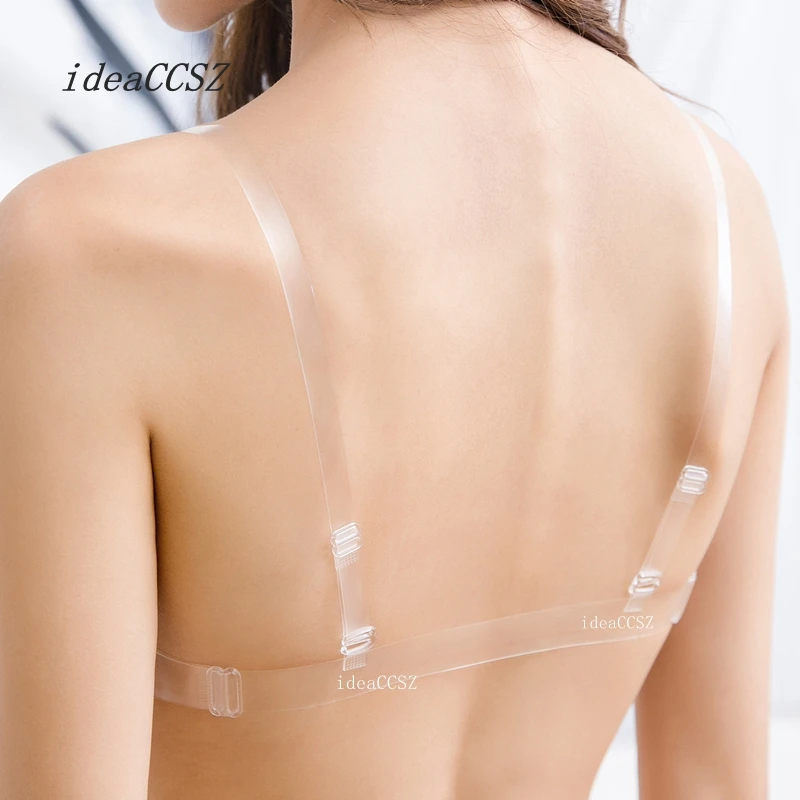 3 Pairs/Set Clear Bra Straps Transparent Invisible Detachable Adjustable  Silicone Women's Elastic Back Belt for Backless Dress