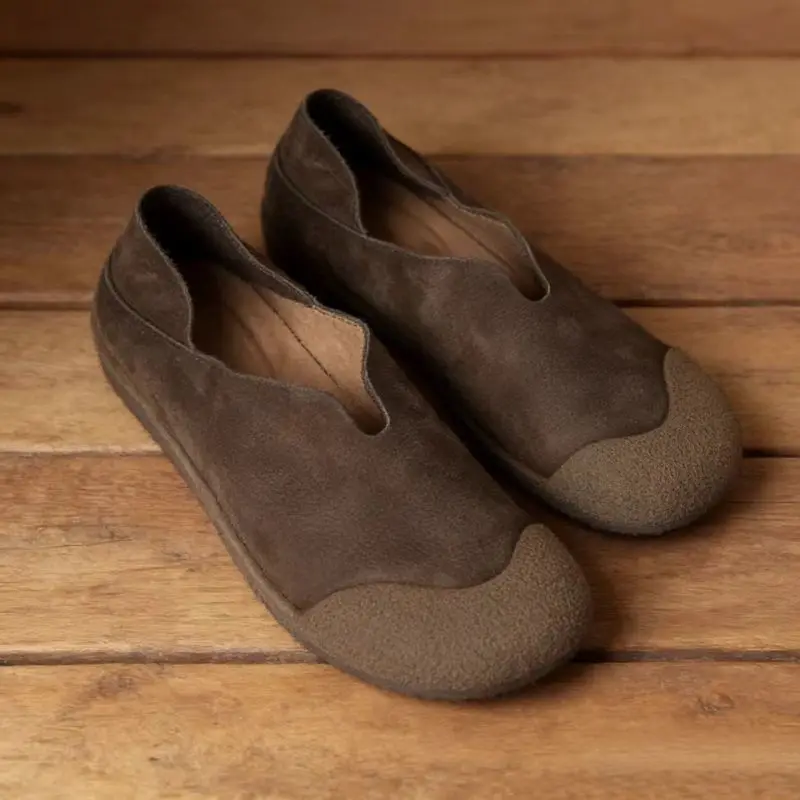 Mocassins en cuir pour hommes, bout large, style rétro, semelle souple, chaussures plates d'été pour femmes, pointures 39 à 44_voghion.com