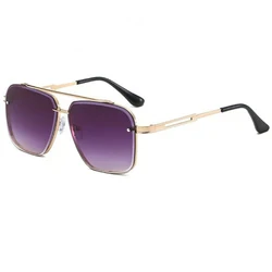Vintage Square Sunglasses: Classic Double Bridge Gradient Shades (No Box)