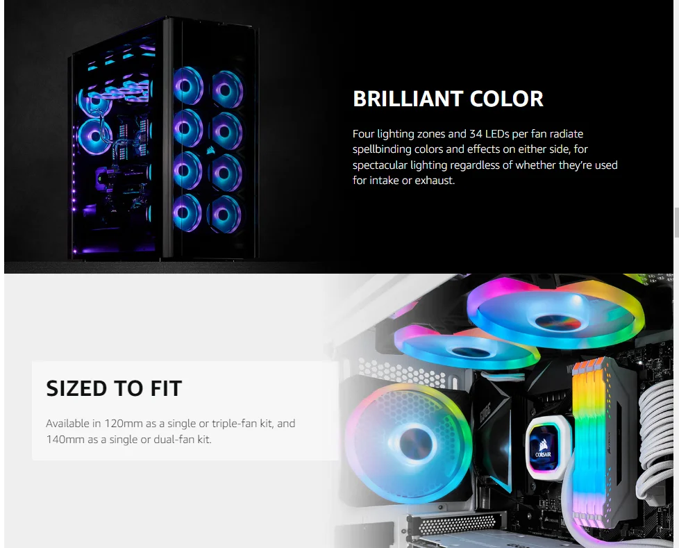 Corsair QL 시리즈 QL140 RGB, 140mm RGB LED 팬, 단일 팩 AliExpress - Main Image