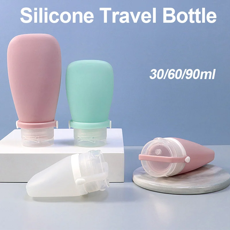 30/60/90ml Portable Silicone Travel Bottle Liquid Refillable Lotion Bottle Leakproof Shampoo Container Squeeze Tube Empty Bottle 4
