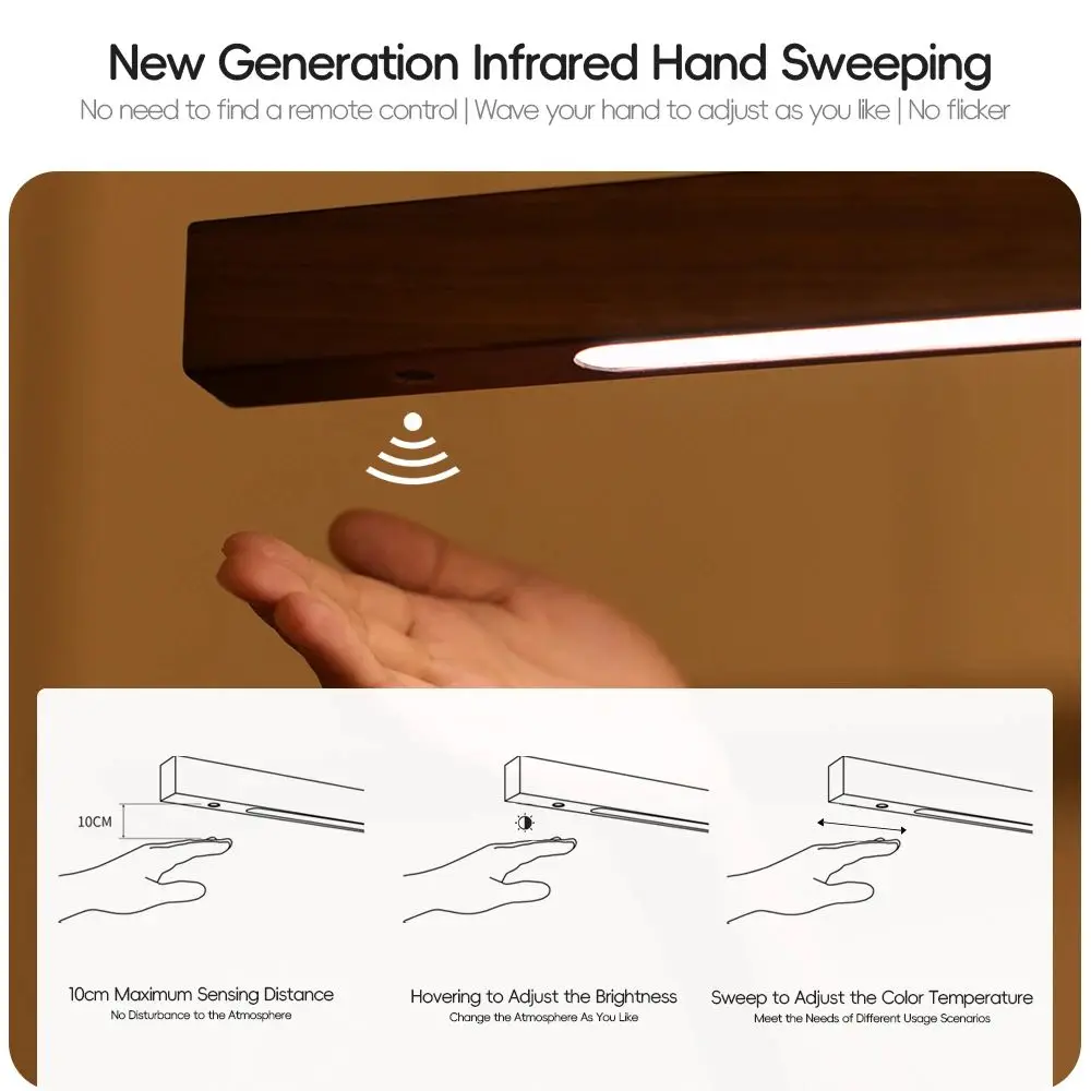 Pendant lights pendant lamp chandelier lighting vintage pendant lights rope pendant lamp LED hand sweep sensor pendant light black walnut wood modern hanging lamps dining living room kitchen office celling lamp