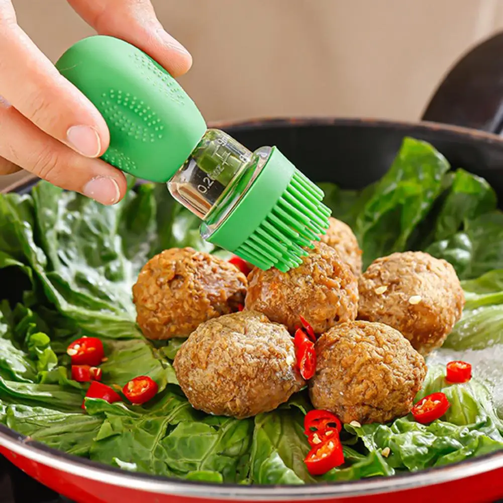 Oil Spray Bottle With Silicone Brush 2 In 1 Dropper Measuring Oil Dispenser Bottle For Kitchen Baking BBQ Grill Pastry Brushes