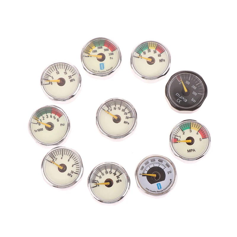 Pressure Gauge Air Mini Micro Pressure Gauge Manometer Thread M10 M8 5MPA 10MPA 20MPA 30MPA 35MPA 40MPA 300BAR 3500PSI 5000PSI 6000PSI