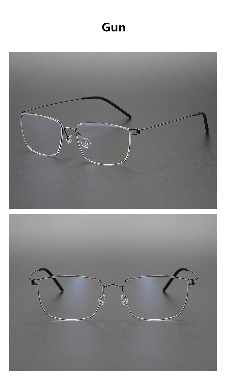 Dänemark Marke schrauben lose Brille Rahmen Männer Frauen quadratische Titan Rand Brillen ultraleichte dünne Brillen Brillen keine Schraube Gafas – Detail 17