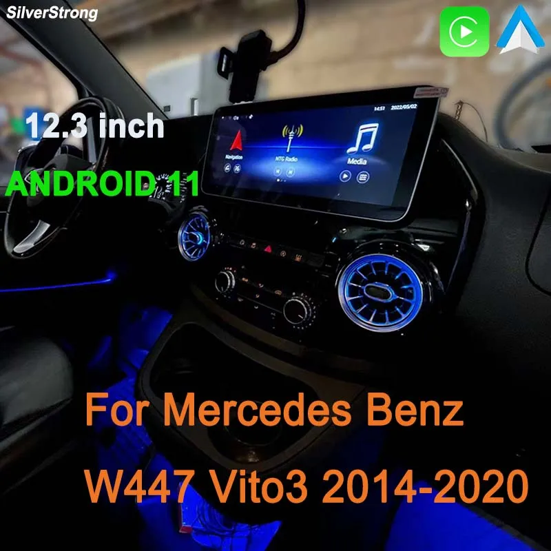 

12.3" IPS Car Radio Multimedia Android 12 For Mercedes Benz V Class Vito Viano Valente Metris W447 2015-2020